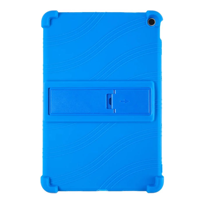 For Google Pixel Tablet Silicone Case Folding Kickstand Tablet Shockproof Cover - Dark Blue - 1