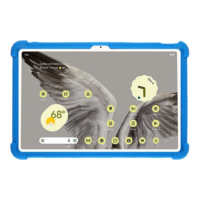 For Google Pixel Tablet Silicone Case Folding Kickstand Tablet Shockproof Cover - Dark Blue - 2