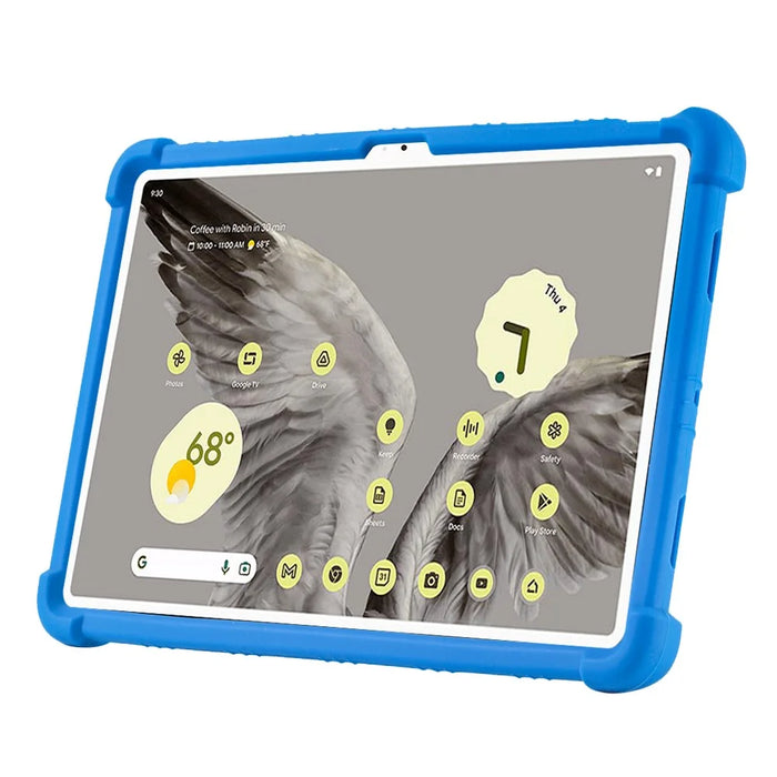 For Google Pixel Tablet Silicone Case Folding Kickstand Tablet Shockproof Cover - Dark Blue - 3