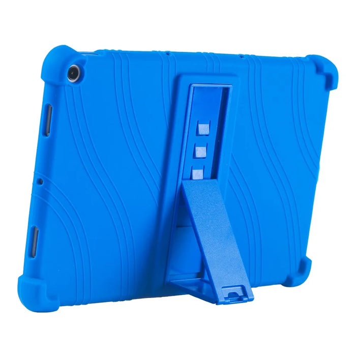 For Google Pixel Tablet Silicone Case Folding Kickstand Tablet Shockproof Cover - Dark Blue - 4