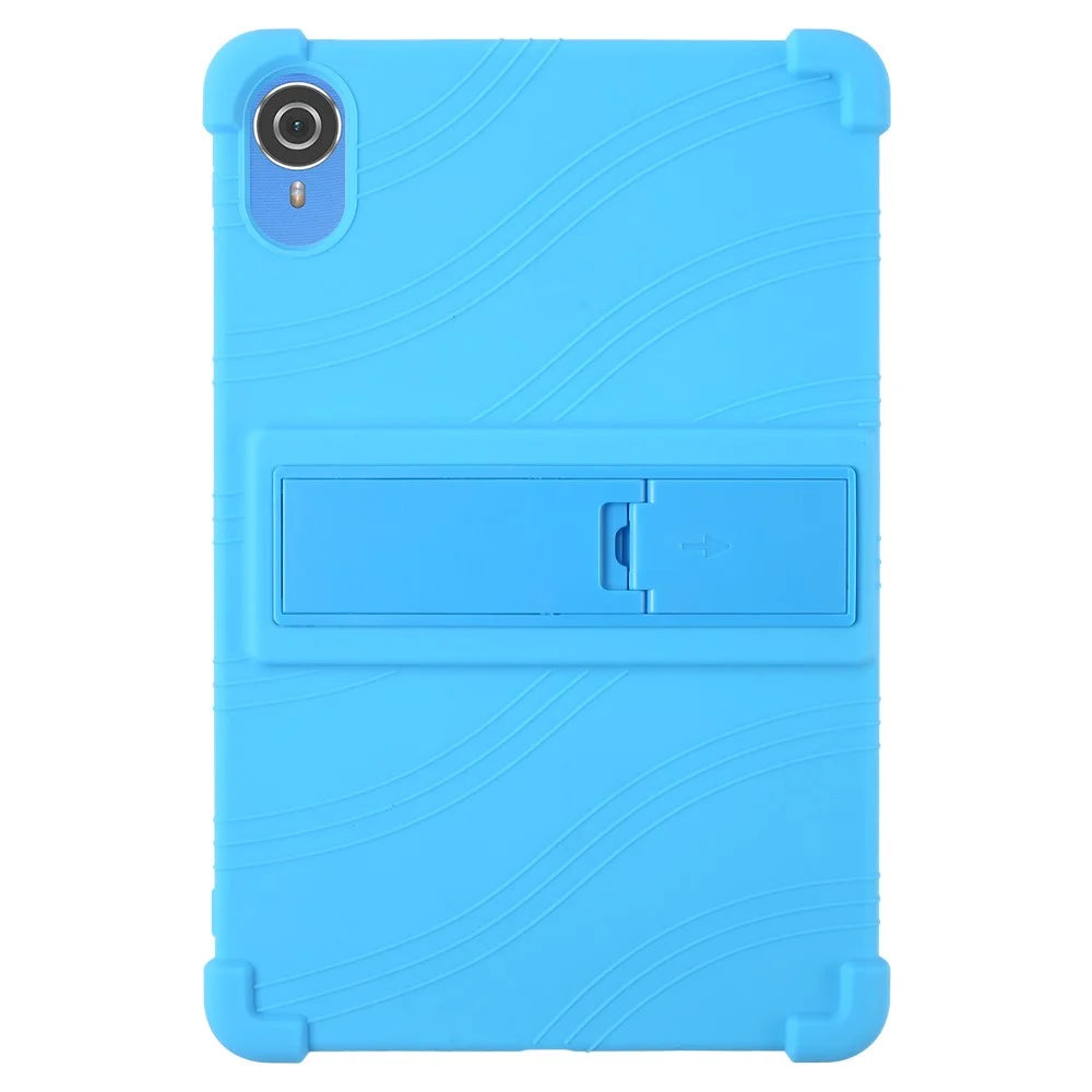 For Teclast P25T / P26T Silicone Case Kickstand Shockproof Protective Cover - Sky Blue - 1