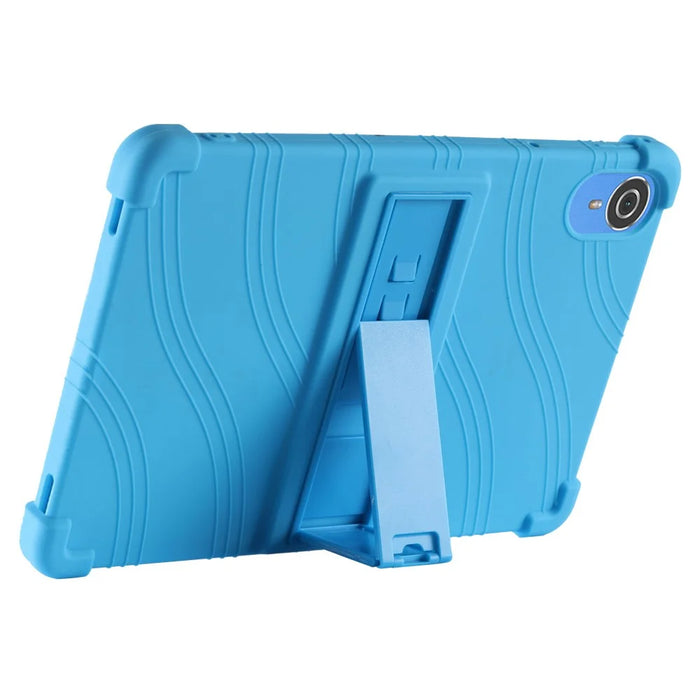 For Teclast P25T / P26T Silicone Case Kickstand Shockproof Protective Cover - Sky Blue - 3