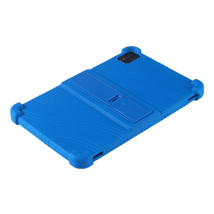 For Teclast T40S Silicone Case Kickstand 4 Corners Shockproof Tablet Cover - Dark Blue - 5