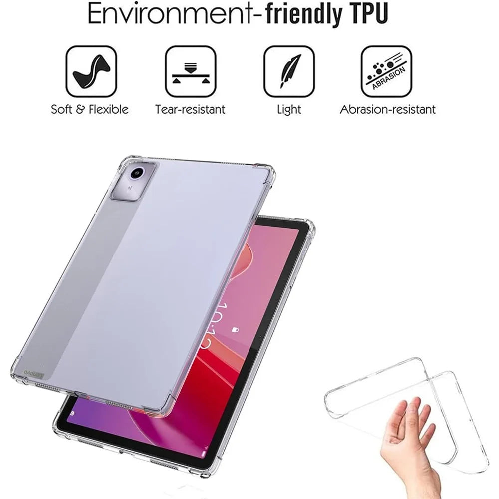 For Lenovo Tab M11 / Xiaoxin Pad 11 2024 Clear TPU Tablet Case + 2Pcs Tempered Glass Screen Protector - 2