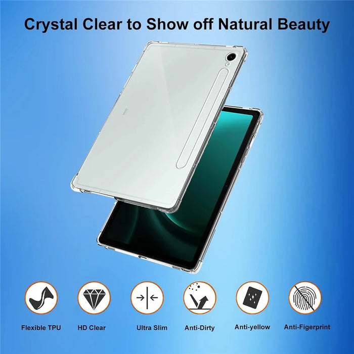 For Samsung Galaxy Tab S10 FE / Tab S10 Lite / S10 FE / S9 FE Case Clear TPU Tablet Cover + 2Pcs Tempered Glass Screen Protector - 2