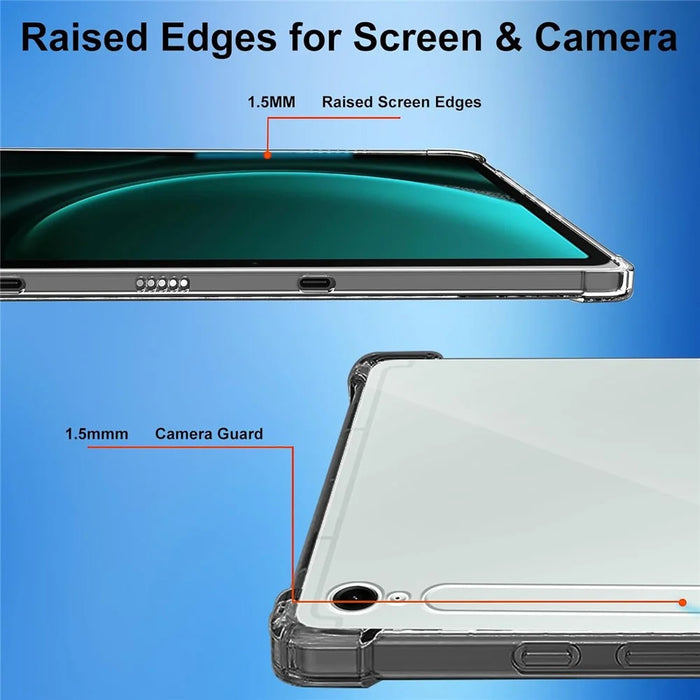 For Samsung Galaxy Tab S10 FE / Tab S10 Lite / S10 FE / S9 FE Case Clear TPU Tablet Cover + 2Pcs Tempered Glass Screen Protector - 6