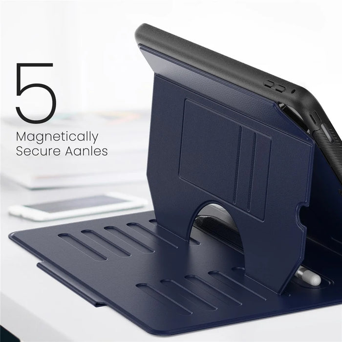 For iPad 9.7-inch (2018) / (2017) / iPad Pro 9.7 inch (2016) / iPad Air 2 Case Leather Auto Wake Sleep Tablet Cover - Navy Blue - 4