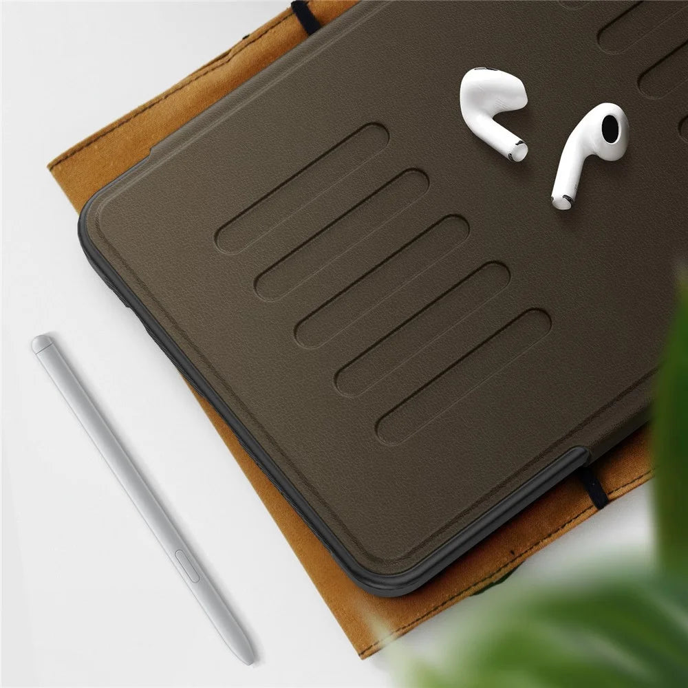 For Samsung Galaxy Tab A11 / A9 Case 5-Level Adjustable Stand Tablet Cover with Card Holder and Pen Slot - Brown - 5