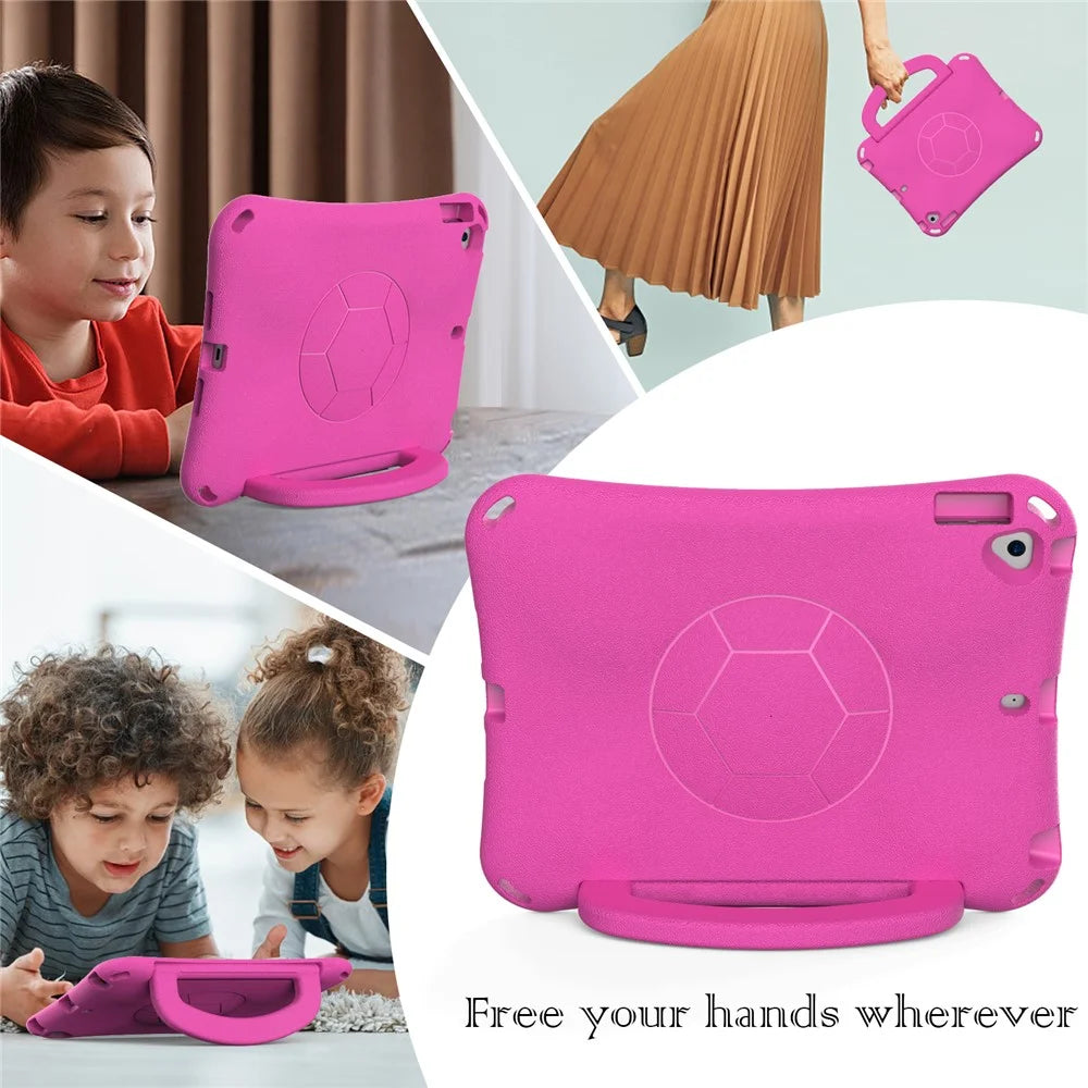 For iPad 10.2 (2021) / (2019) / (2020) / Air 10.5 inch (2019) Case Tablet Hard Cover with Kickstand - Rose - 6