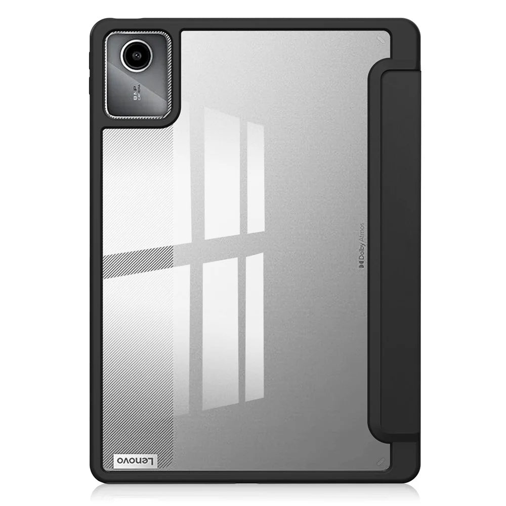 For Lenovo Tab M11 / Xiaoxin Pad 11 2024 Case Anti-Scratch PU+TPU+Acrylic Tablet Cover with Pen Slot - Black - 6