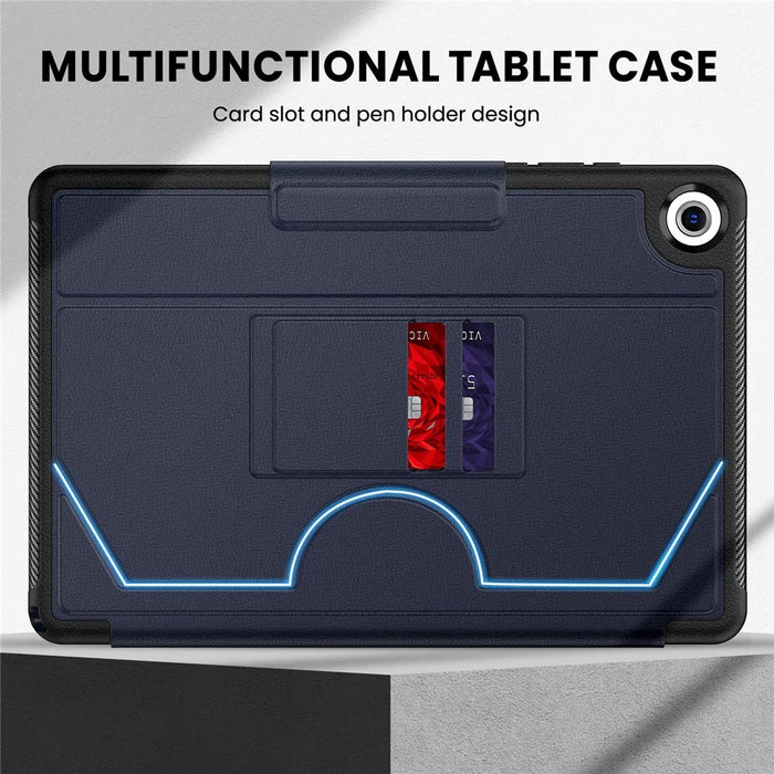 For Samsung Galaxy Tab A11+ / A9+ Case 5-Level Stand Pen Slot Tablet Cover - Navy Blue - 4