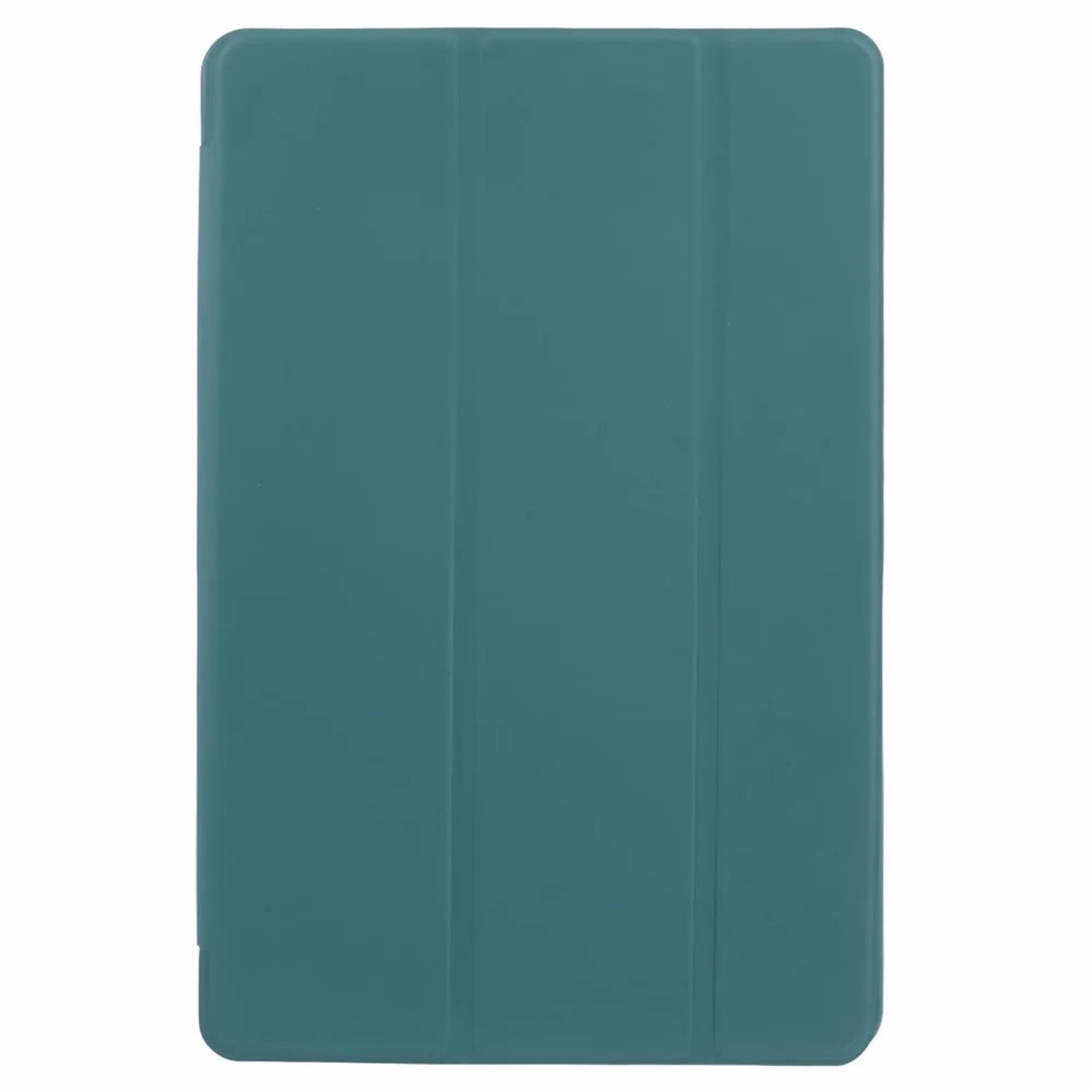 For Lenovo Tab M11 / Xiaoxin Pad 11 2024 Case Leather+Silicone Tri-fold Stand Shell Tablet Cover - Blackish Green - 3