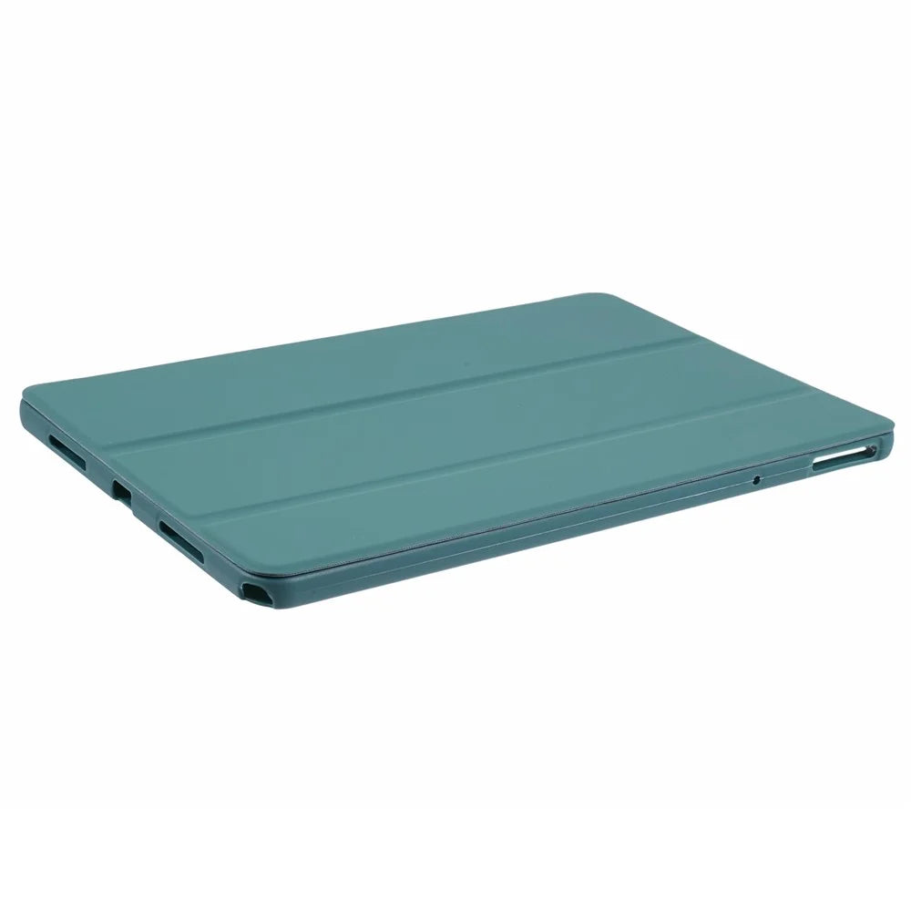 For Lenovo Tab M11 / Xiaoxin Pad 11 2024 Case Leather+Silicone Tri-fold Stand Shell Tablet Cover - Blackish Green - 7