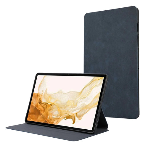For Samsung Galaxy Tab S9+ / Tab S9 FE+ Stand Case Minimalist Leather Tablet Cover - Blue - 1