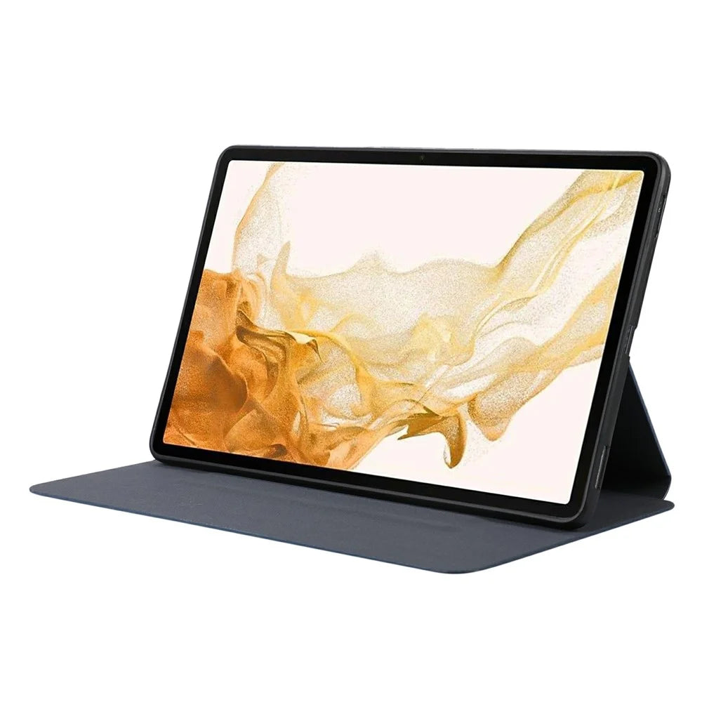 For Samsung Galaxy Tab S9+ / Tab S9 FE+ Stand Case Minimalist Leather Tablet Cover - Blue - 3