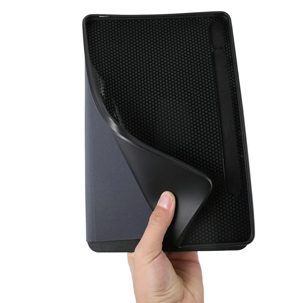 For Samsung Galaxy Tab S9+ / Tab S9 FE+ Stand Case Minimalist Leather Tablet Cover - Blue - 5