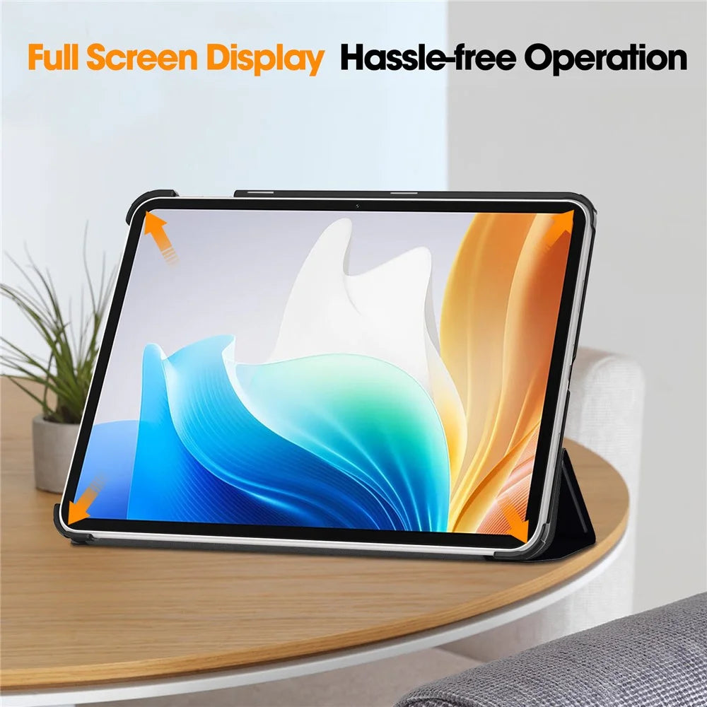 For Oppo Pad Go / Pad Air 2 Tablet Case Trifold Stand Pattern Printing Drop-proof Cover - Don't Touch Me - 5