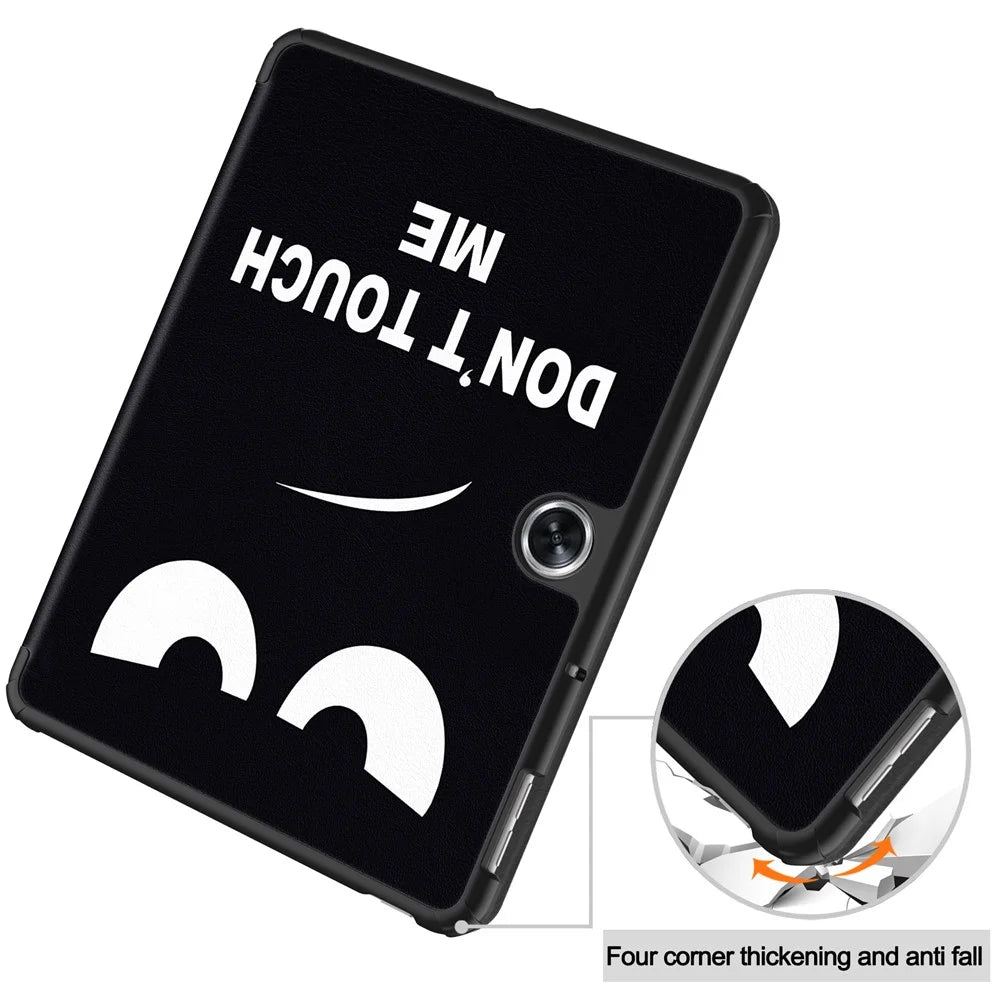 For Oppo Pad Go / Pad Air 2 Tablet Case Trifold Stand Pattern Printing Drop-proof Cover - Don't Touch Me - 6