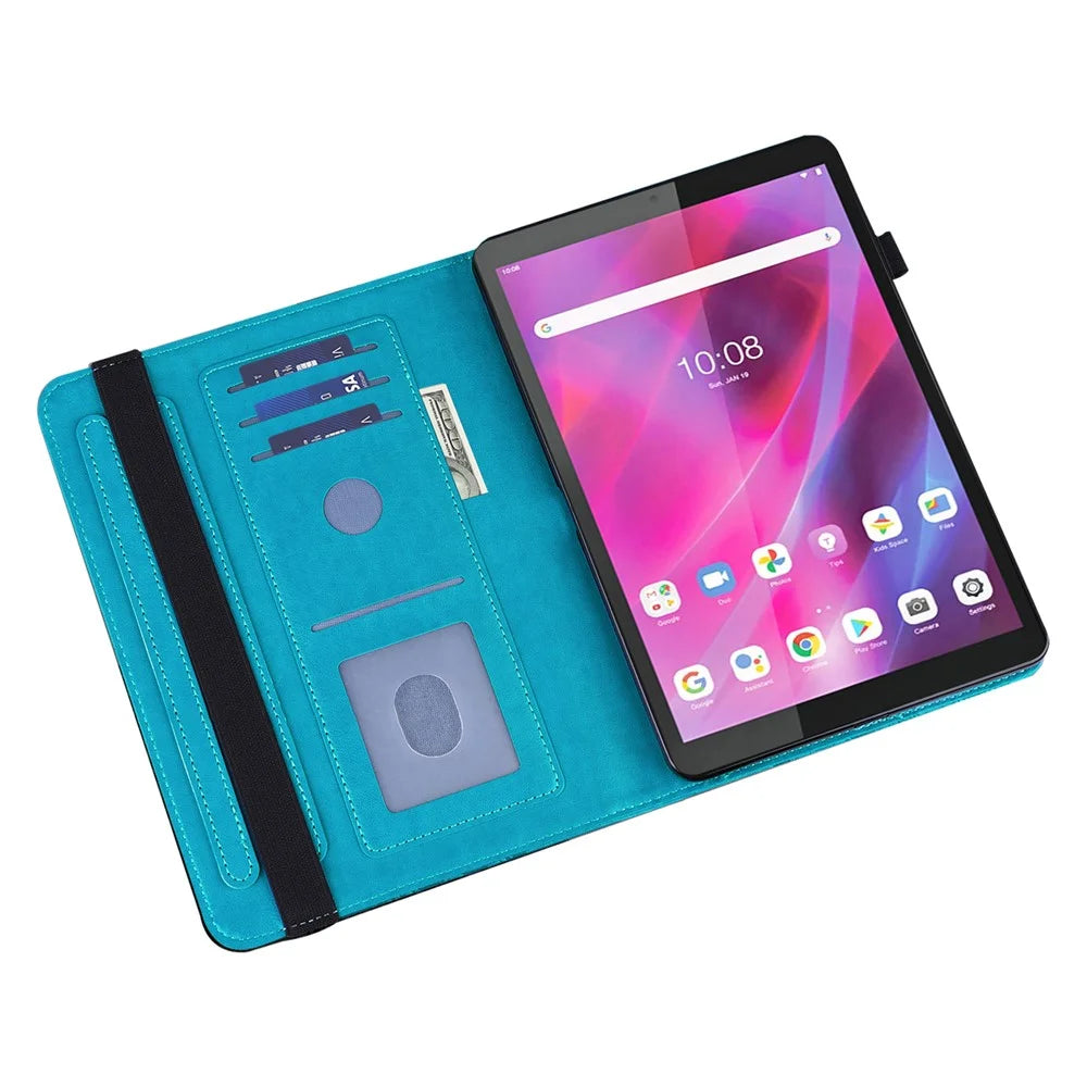 For Lenovo Tab M11 / Xiaoxin Pad 11 2024 Case Leather Tablet Cover with Card Slots Stand - Blue - 2