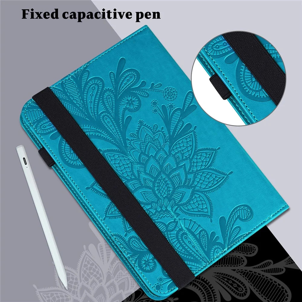 For Lenovo Tab M11 / Xiaoxin Pad 11 2024 Case Leather Tablet Cover with Card Slots Stand - Blue - 6