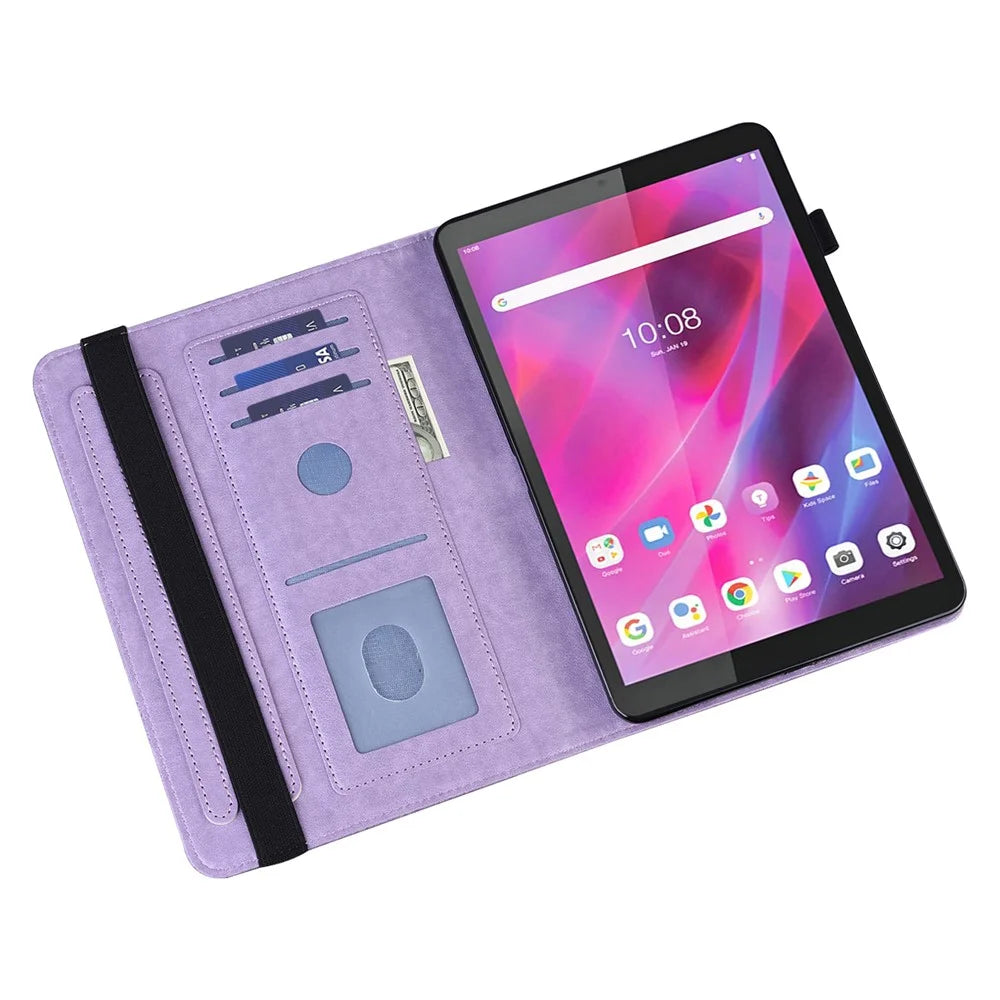 For Lenovo Tab M11 / Xiaoxin Pad 11 2024 Case Card Slots Butterfly Leather Tablet Cover - Purple - 2