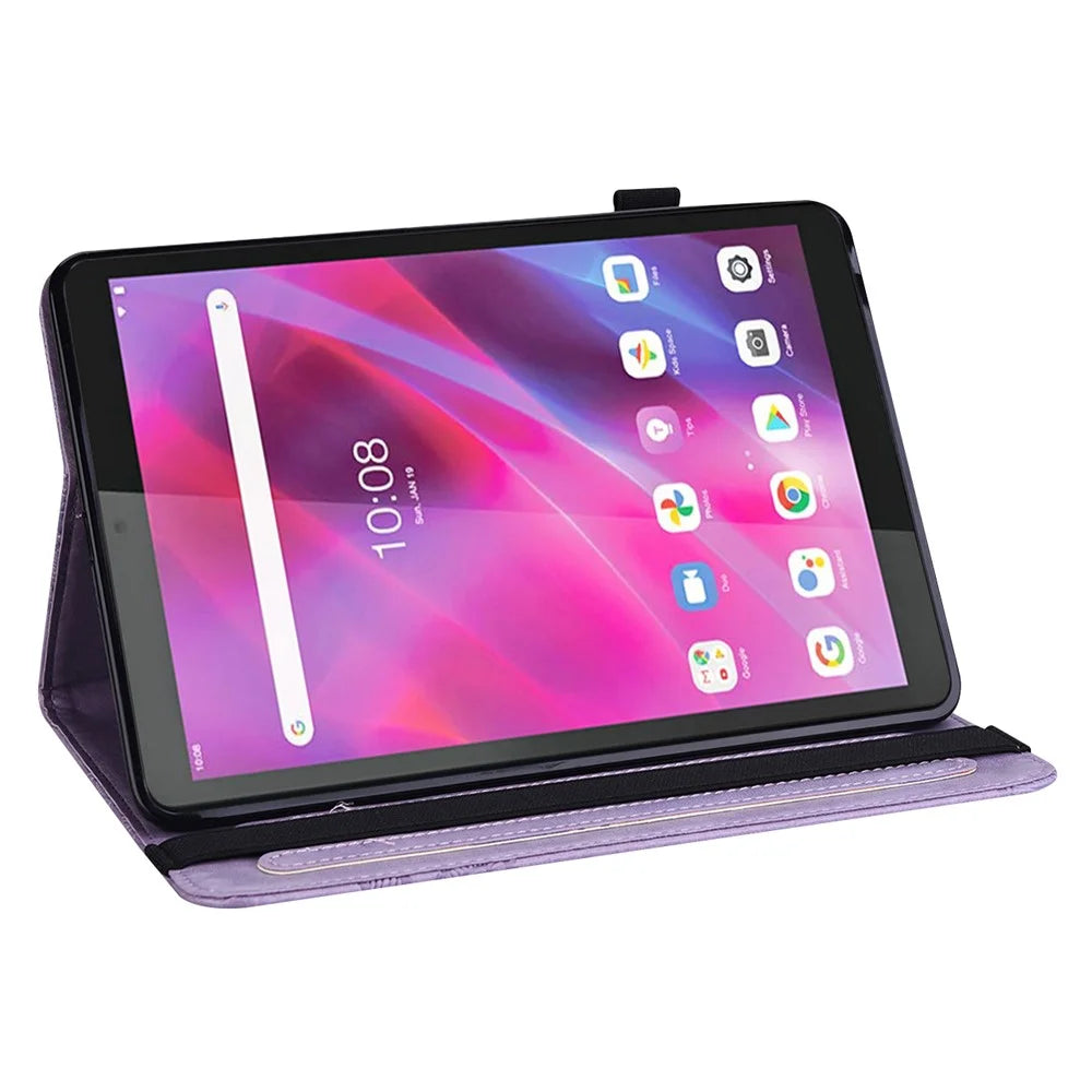 For Lenovo Tab M11 / Xiaoxin Pad 11 2024 Case Card Slots Butterfly Leather Tablet Cover - Purple - 3