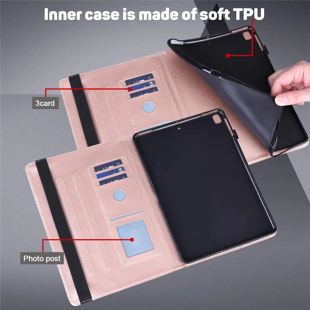 For Lenovo Tab M11 / Xiaoxin Pad 11 2024 Case Flower Pattern PU Leather Stand Tablet Cover - Rose Gold - 3