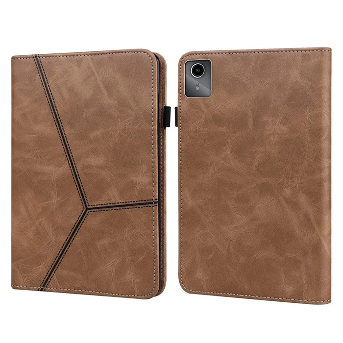 For Lenovo Tab M11 / Xiaoxin Pad 11 2024 Case PU Leather Card Holder Protective Stand Cover - Brown - 1