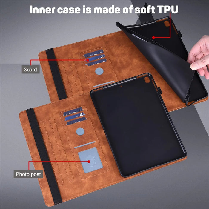 For Amazon Kindle Paperwhite (2024) / Kindle Colorsoft Case PU Leather E-Reader Cover with Card Slots Stand - Brown - 4