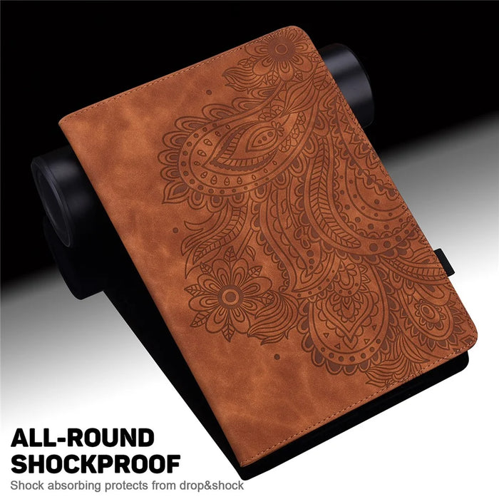 For Amazon Kindle Paperwhite (2024) / Kindle Colorsoft Case PU Leather E-Reader Cover with Card Slots Stand - Brown - 5