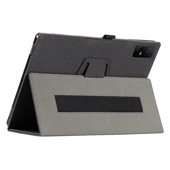 For TCL Tab 10 Gen 2 Tablet Case Stand Skin-touch PU Leather Full Protection Cover - Black - 4