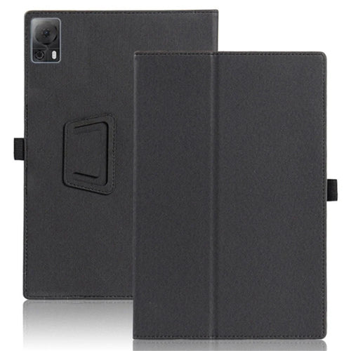 For T-Mobile REVVL Tab Case Skin-touch Leather Stand Tablet Cover with Wristband Design - Black - 1