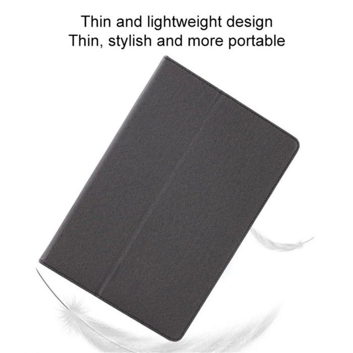 For T-Mobile REVVL Tab Case Skin-touch Leather Stand Tablet Cover with Wristband Design - Black - 6