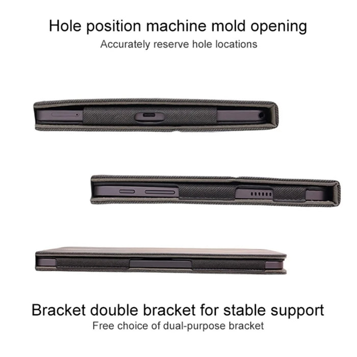 For T-Mobile REVVL Tab Case Skin-touch Leather Stand Tablet Cover with Wristband Design - Black - 7