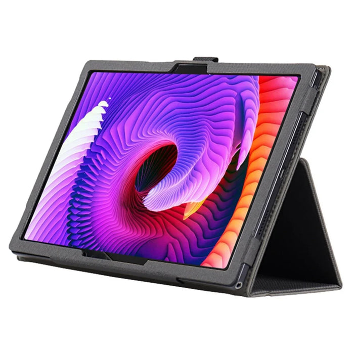 For Teclast P30T Tablet Case Skin-touch PU Leather Cover with Folding Stand - Black - 2