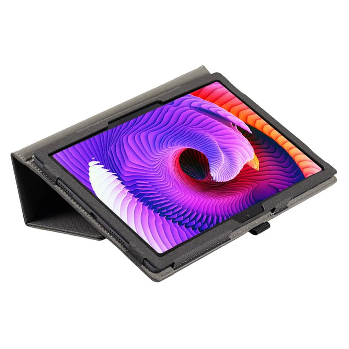For Teclast P30T Tablet Case Skin-touch PU Leather Cover with Folding Stand - Black - 4