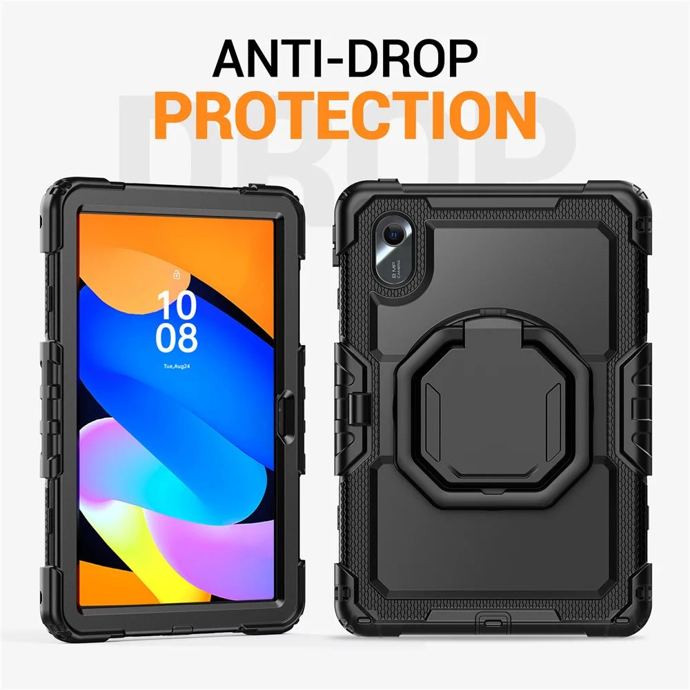 For Lenovo Xiaoxin Pad 11 2025 / 2024 / Idea Tab / K11 Gen 2 / M11 / K11 LTE (2024) Case Kickstand PC+Silicone Tablet Cover with Strap - Black - 2