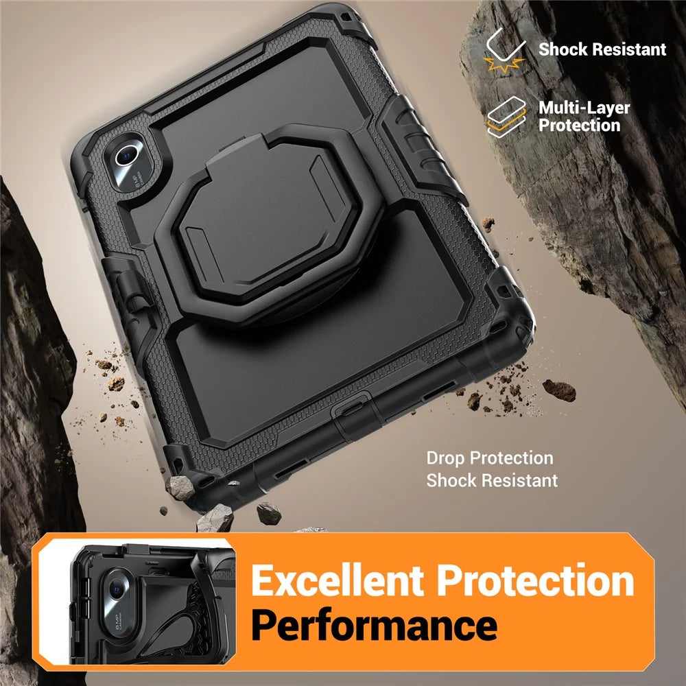 For Lenovo Xiaoxin Pad 11 2025 / 2024 / Idea Tab / K11 Gen 2 / M11 / K11 LTE (2024) Case Kickstand PC+Silicone Tablet Cover with Strap - Black - 6