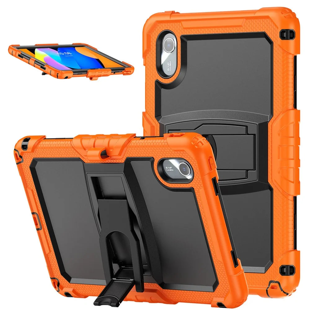 For Lenovo Xiaoxin Pad 11 2025 / 2024 / Idea Tab / K11 Gen 2 / M11 / K11 LTE (2024) Case PC+Silicone Kickstand Tablet Cover with Strap - Orange - 1