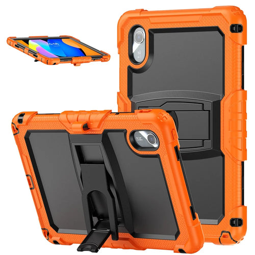 For Lenovo Xiaoxin Pad 11 2025 / 2024 / Idea Tab / K11 Gen 2 / M11 / K11 LTE (2024) Case PC+Silicone Kickstand Tablet Cover with Strap - Orange - 1