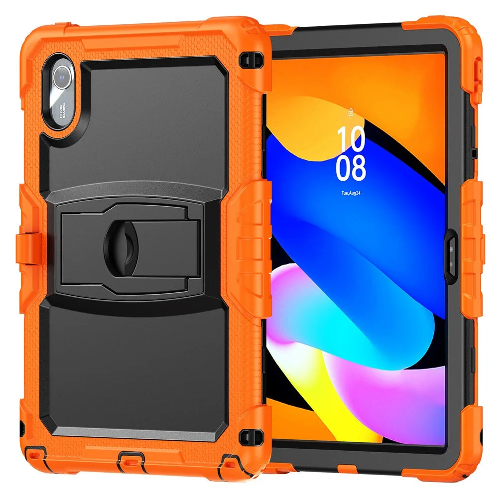 For Lenovo Xiaoxin Pad 11 2025 / 2024 / Idea Tab / K11 Gen 2 / M11 / K11 LTE (2024) Case PC+Silicone Kickstand Tablet Cover with Strap - Orange - 2