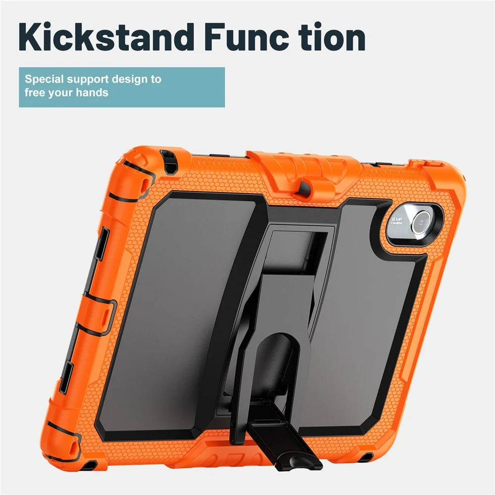 For Lenovo Xiaoxin Pad 11 2025 / 2024 / Idea Tab / K11 Gen 2 / M11 / K11 LTE (2024) Case PC+Silicone Kickstand Tablet Cover with Strap - Orange - 3