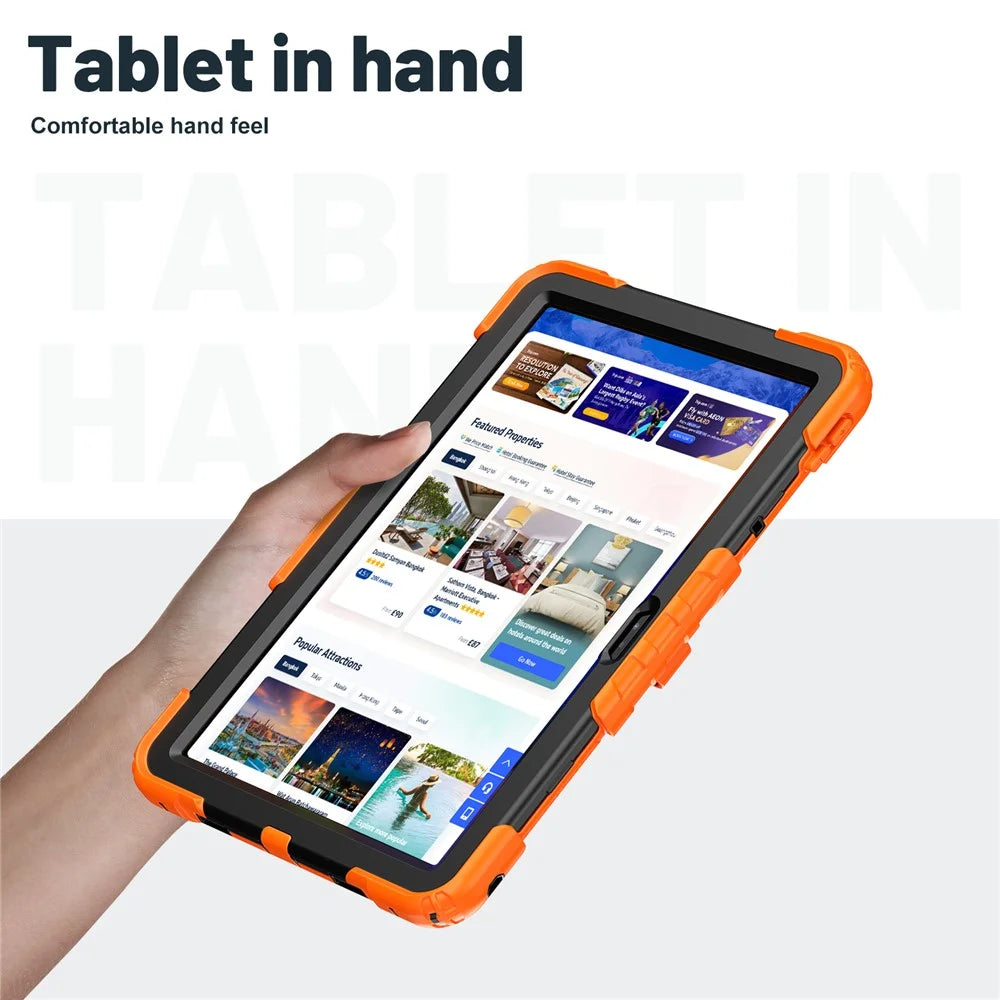 For Lenovo Xiaoxin Pad 11 2025 / 2024 / Idea Tab / K11 Gen 2 / M11 / K11 LTE (2024) Case PC+Silicone Kickstand Tablet Cover with Strap - Orange - 4