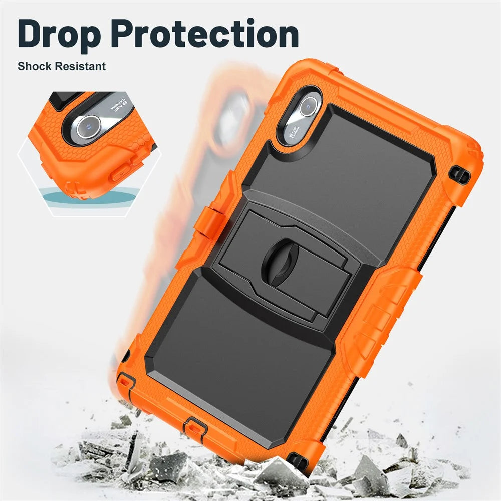 For Lenovo Xiaoxin Pad 11 2025 / 2024 / Idea Tab / K11 Gen 2 / M11 / K11 LTE (2024) Case PC+Silicone Kickstand Tablet Cover with Strap - Orange - 6