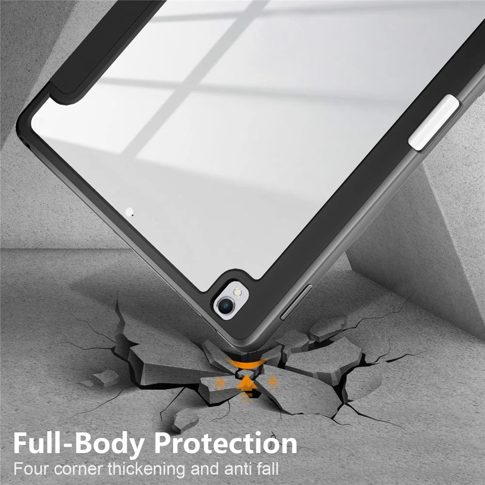 Case for iPad 10.2 (2019) / (2020) / (2021) / iPad Pro 10.5-inch (2017) / Air 10.5 inch (2019) Tri-fold Stand Leather Cover - Black - 7