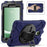 For Samsung Galaxy Tab Active 3 T570 / Tab Active5 X306B Case Rotary Kickstand PC+Silicone Hand Strap Tablet Cover - Navy Blue - 1