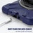 For Samsung Galaxy Tab Active 3 T570 / Tab Active5 X306B Case Rotary Kickstand PC+Silicone Hand Strap Tablet Cover - Navy Blue - 3