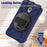 For Samsung Galaxy Tab Active 3 T570 / Tab Active5 X306B Case Rotary Kickstand PC+Silicone Hand Strap Tablet Cover - Navy Blue - 6