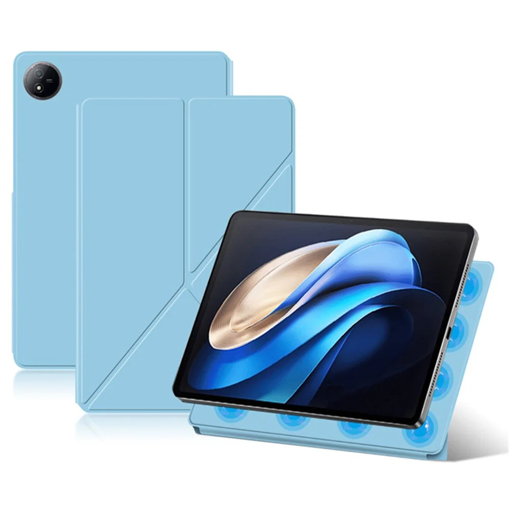 For vivo Pad3 Pro Case Origami Stand Magnetic Absorption PU Leather Tablet Cover - Blue - 1