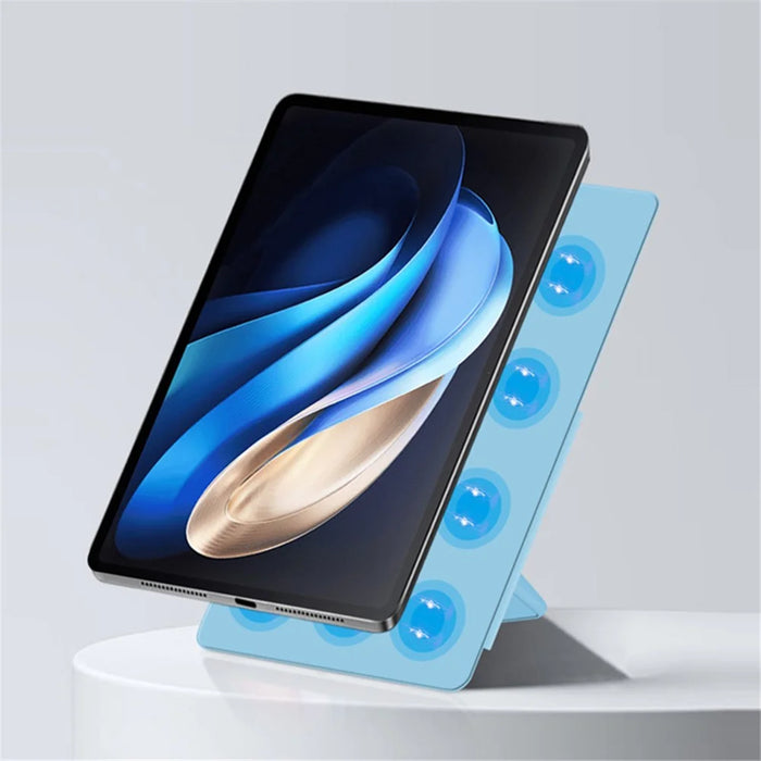 For vivo Pad3 Pro Case Origami Stand Magnetic Absorption PU Leather Tablet Cover - Blue - 3